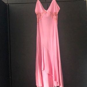 Sexy form fitting bright pink party dress